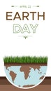 Happy Earth day banner - vector flat eco illustration of an environmental concept to save the world. Concept vision on