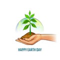 Happy Earth day concept background with holding hands design