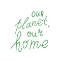 Happy Earth day. Conceptual handwritten phrase. Hand drawn typography poster. T shirt hand lettered calligraphic design.