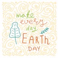 Happy Earth day. Conceptual handwritten phrase. Hand drawn typography poster. T shirt hand lettered calligraphic design. Royalty Free Stock Photo