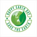 Happy Earth Day logo design.Save earth logo
