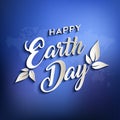 Happy earth day quote design on world map Royalty Free Stock Photo