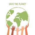 Happy Earth Day. Save the planet. Human hands protect our earth. Ecology conservation. Royalty Free Stock Photo