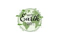 Happy Earth Day. Save the World for Suatainable, ecology and environment conservation concept design.Vector illustration Royalty Free Stock Photo