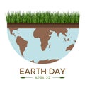 Happy Earth day - square vector flat eco illustration of an environmental concept to save the world. Concept vision on