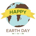 Happy Earth day - square vector flat eco illustration of an environmental concept to save the world. Concept vision on