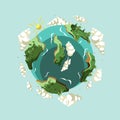 happy earth day vector illustration beautiful earth globe view