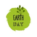 Happy Earth Day watercolor ink texture background poster Royalty Free Stock Photo