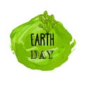 Happy Earth Day watercolor ink texture background poster