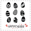 Happy Easter eggs icons vector illustration