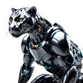 Black metal cyber panther robot Royalty Free Stock Photo