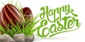 Happy Easter background with chocolate eggs