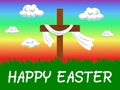 Happy Easter background christian cross wind