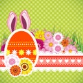 Happy easter background with eggs, banny ears. Colorful celebration spring design