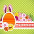 Happy easter background with eggs, banny ears. Colorful