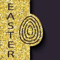 Gold Foil Happy Easter Greeting Egg Card