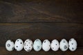 Happy Easter background.Home made easter eggs painted o Royalty Free Stock Photo