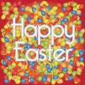 Happy easter background with lots of eggs and text