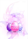 Happy Easter background with realistic Easter eggs. Easter card.