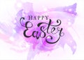 Happy Easter background with realistic Easter eggs. Easter card.