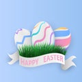 Happy Easter background. shine decorated eggs