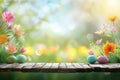 Happy easter Easter baking Eggs Easter eggs Basket. White Turquoise Paradise Bunny Digital art. Easter greetings background