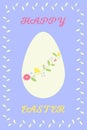 Happy Easter banner, greeting card. Vector illustration