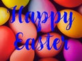 Happy Easter Banner with multiple coloured Easter eggs Royalty Free Stock Photo