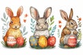 Happy easter barbecues Eggs Celebrate Basket. White creativity Bunny red petunia. turquoise dream background wallpaper