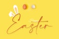 Happy easter beautiful lettering with broken egg