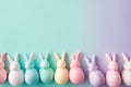 Happy easter birds Eggs Eggventure Quests Basket. White easter grass Bunny nibbling. Giggly background wallpaper Royalty Free Stock Photo