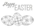 Happy easter black and white poster three egg set.