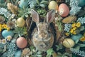 Happy easter bleeding hearts Eggs Grass Basket. White resurrection Bunny easter window cling. rejoice background wallpaper