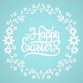 Happy Easter On The Blue Background