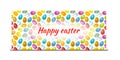 Happy Easter bright banner with colourful eggs