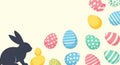Happy Easter Bunny and Colorful Pastel Eggs Vector Background Royalty Free Stock Photo