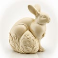 Happy Easter, Easter Bunny in Creamy Graphic, Isolate on white background.