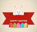 Happy Easter Bunny egg banner Royalty Free Stock Photo