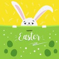Happy easter bunny egg hunt invitation template. Vector illustration Royalty Free Stock Photo