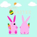 Happy easter bunny egg vector design celebrate card Royalty Free Stock Photo