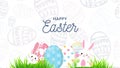 happy ester wish bunny playing on forground