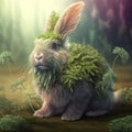 Happy easter bunny, rabbit smoking marijuana joint. Generative AI