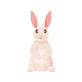 Happy Easter bunny white flat character cartoon