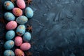 Happy easter camping Eggs Peep show Basket. White Fluffy Bunny springtime celebration. Easter wreath background wallpaper
