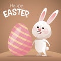 Happy easter card bunny big egg Royalty Free Stock Photo