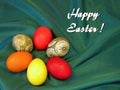 Happy Easter card with easter eggs