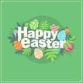 Happy Easter card. Easter egg. Colorful illustration. Royalty Free Stock Photo