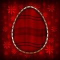 Happy Easter Card - easter egg in golden frame Royalty Free Stock Photo