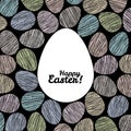 'Happy Easter!' card. Easter eggs with Scratched texture.