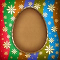Happy Easter Card - egg on colored background Royalty Free Stock Photo